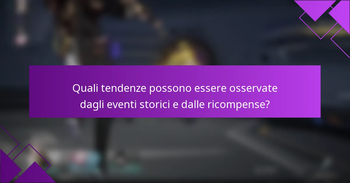 Quali tendenze possono essere osservate dagli eventi storici e dalle ricompense?